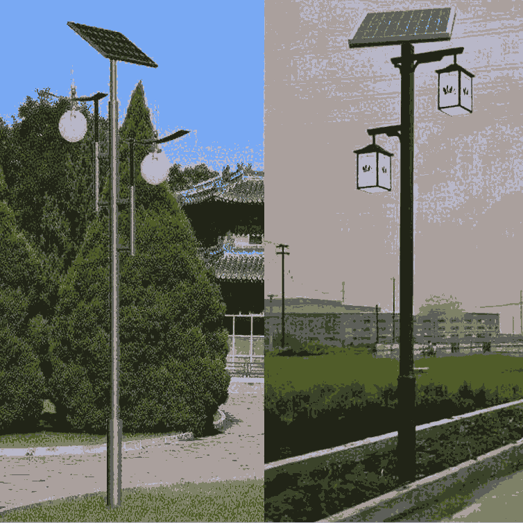 4米鋰電池LED光源太陽能一體燈，二體燈